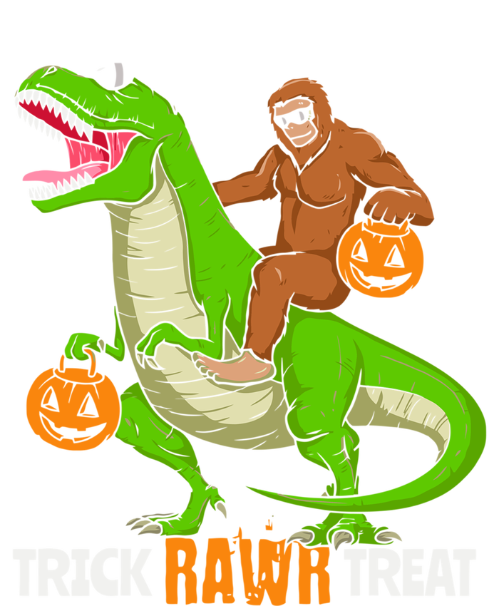 Trick Rawr Treat Bigfoot Riding A Trex Dino Halloween Gift Full-Length Apron With Pockets