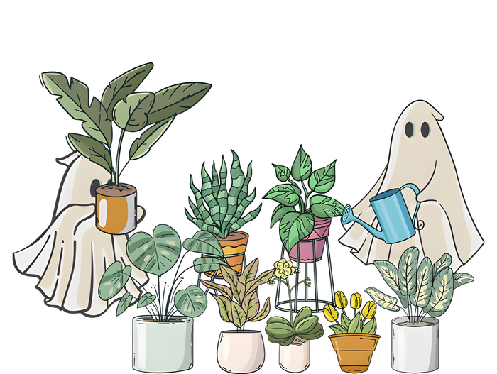 Cute Ghost Plant Lady Ghost Halloween T-Shirt