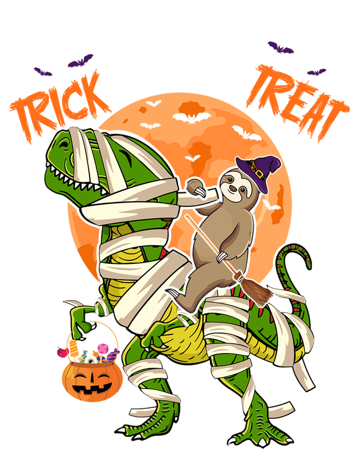 Trick Rawr Treat Halloween Sloth Riding TRexes As Mummies Cute Gift Kids Long Sleeve Shirt