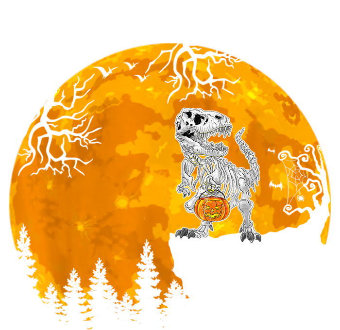 Dinosaur T Rex Skeleton Pumpkin With Moon Halloween Costume Great Gift T-Shirt