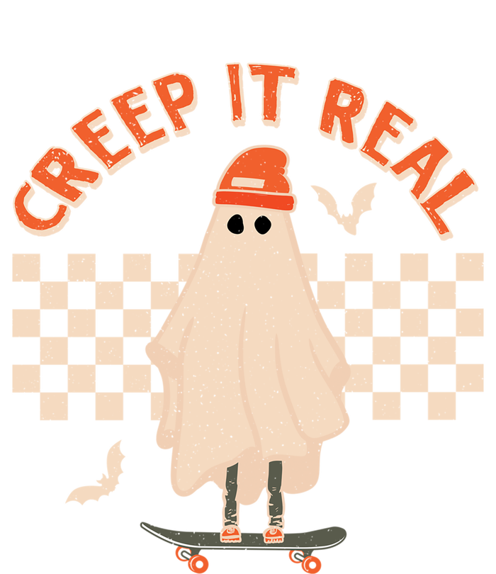 Creep It Real Ghost Skateboard Halloween Graphic Retro Gift T-Shirt