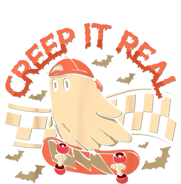 Creep It Real Ghost Skateboard Halloween Retro Grovvy Fall Gift Toddler T-Shirt