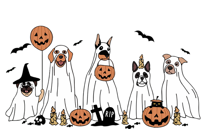 Cute Dog Dressed As Ghost Halloween Funny Boo Dog Lov Funny Gift T-Shirt