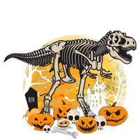 Dinosaur T Rex Skeleton Pumpkin Halloween Vibe Costume Gift T-Shirt