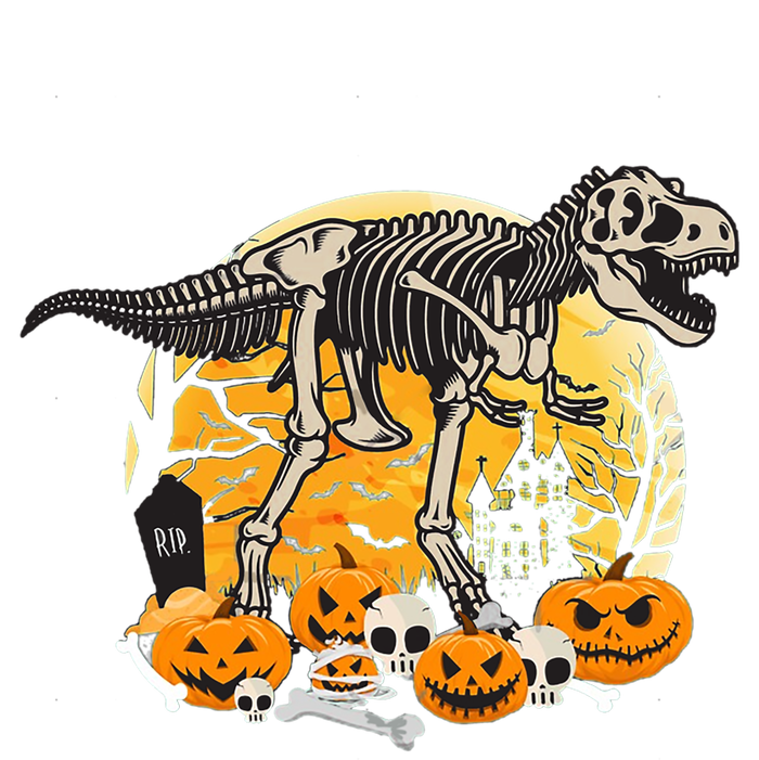 Dinosaur T Rex Skeleton Pumpkin Halloween Vibe Costume Gift T-Shirt