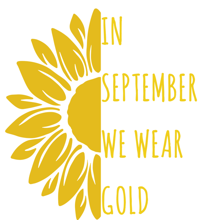 In September We Wear Gold Childhood Cancer Sunflower Striped Beanie with Solid Band