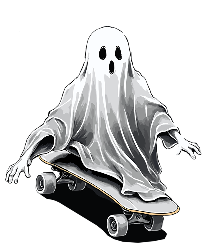 Ghost Skateboard Funny Skateboarding Lazy Halloween Costume Funny Gift T-Shirt