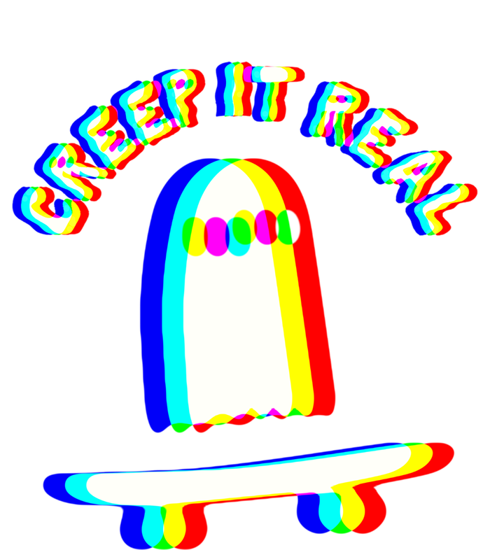 Ghost Skateboard Lazy Halloween Creep It Real Ghost Funny Gift T-Shirt