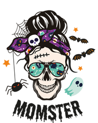 Momster Halloween Skull Mom Messy Hair Bun Mother Momster Gift T-Shirt