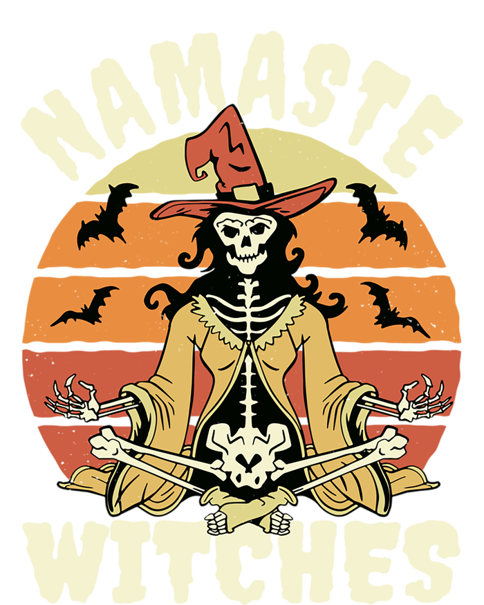 Namaste Witches Halloween Funny Skeleton Yoga Witch Meme Gift Full-Length Apron With Pockets