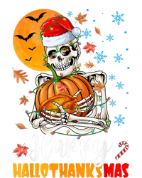 Funny Santa Skeleton Turkey & Pumpkin Happy HalloThanksMas Women's Racerback Tank