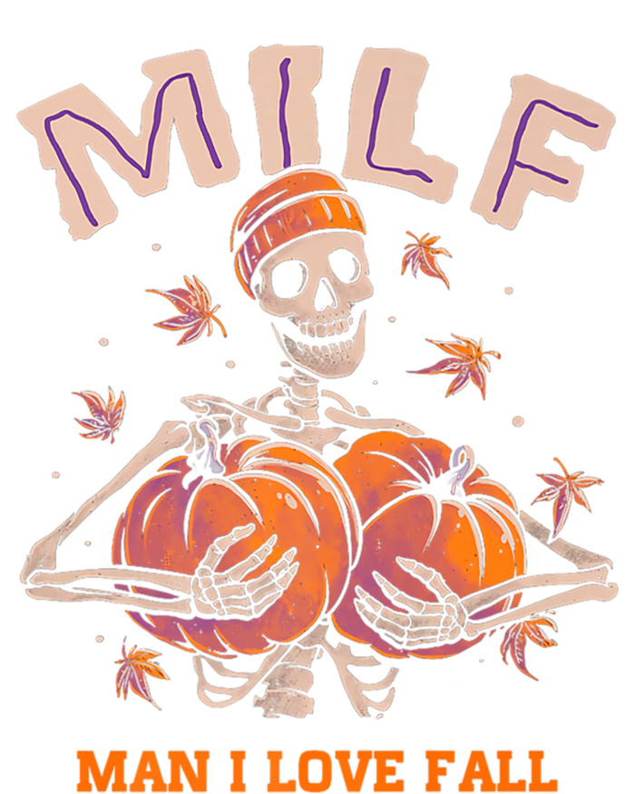 Milf I Love Fall Funny Skeleton Pumpkin Autumn Lover Great Gift Tie-Dye Long Sleeve Shirt