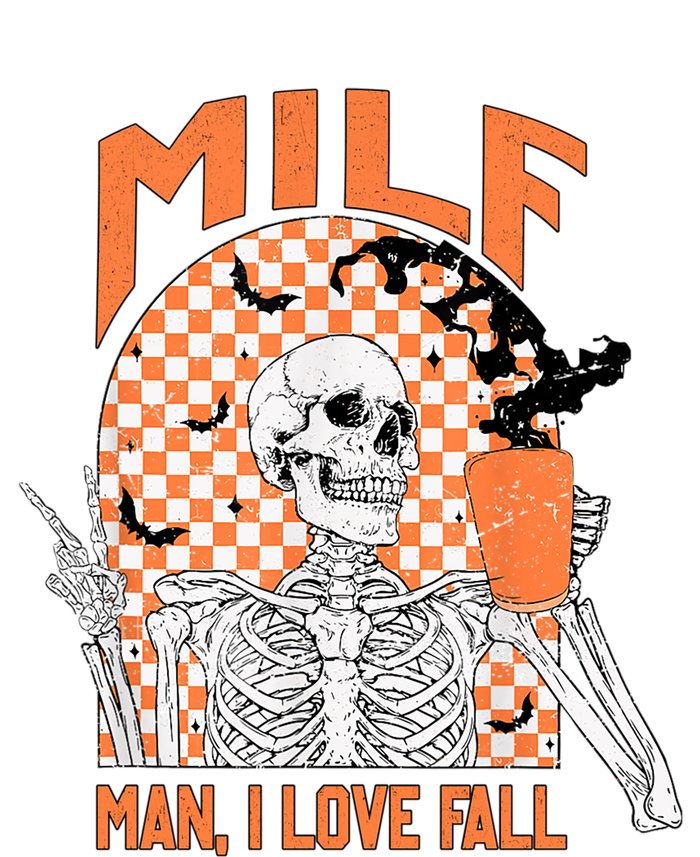 Milf I Love Fall Funny Skeleton Pumpkin Spice Funny Gift T-Shirt