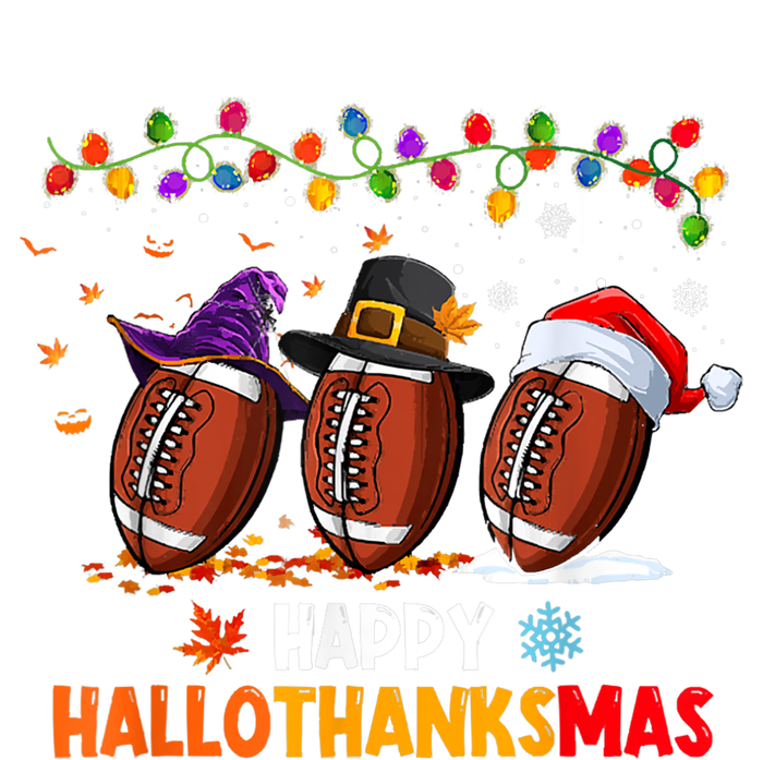 Happy Hallothanksmas Football Halloween Thanksgiving Xmas T-Shirt