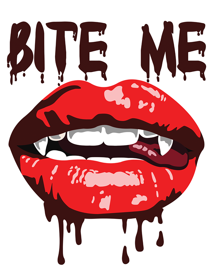 Vampire Lips Mouth Halloween Bite Me Scary Funny Gift T-Shirt