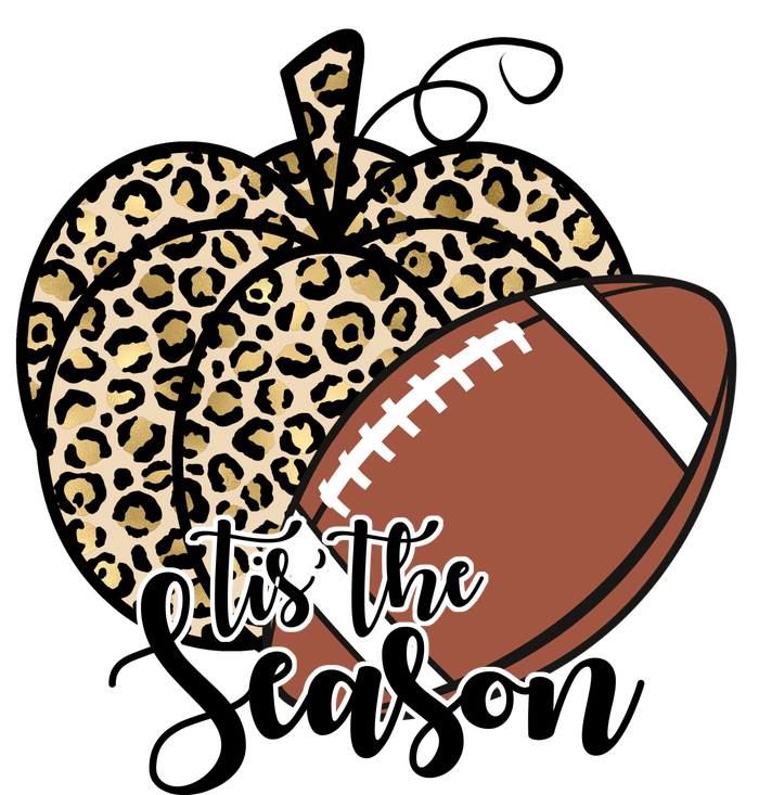 Tis The Season Leopard Pumpkin Football Fall Autumn T-Shirt