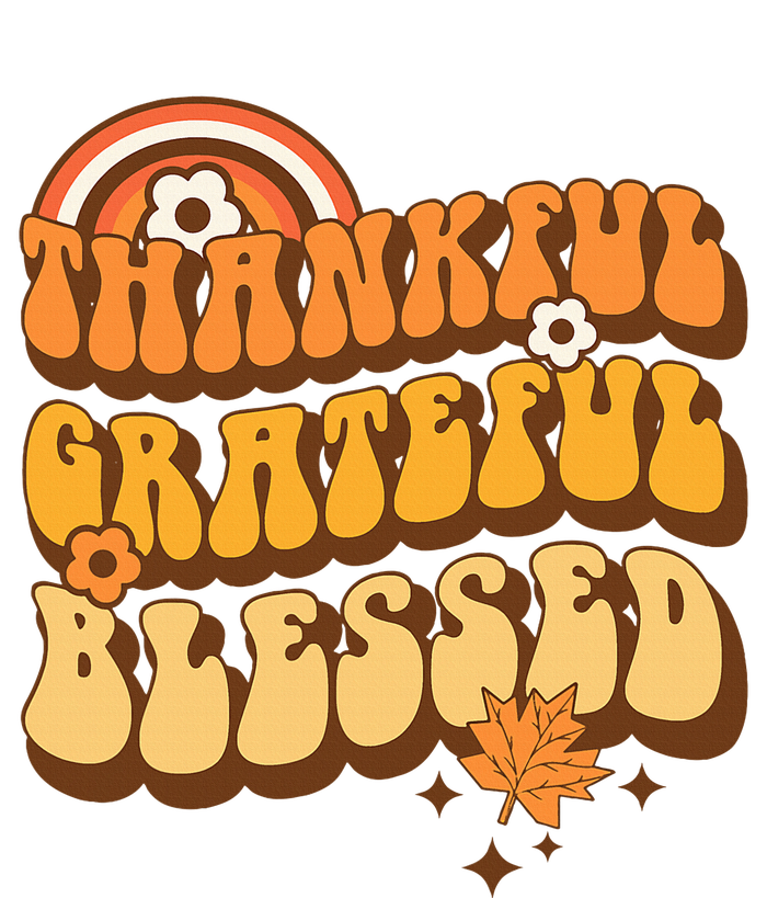 Thankful Grateful Blessed Retro Fall Thanksgiving T-Shirt