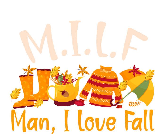 MILF Man I Love Fall Funny Pumpkin Autumn Lover Valucap Bio-Washed Visor