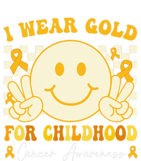 I Wear Gold For Childhood Cancer Awareness Boy Kids Groovy T-Shirt