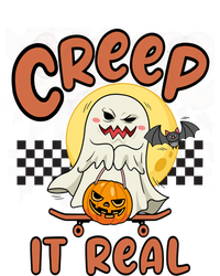 Creep It Real Vintage Retro Ghost On Skateboard Checkerboard Gift T-Shirt