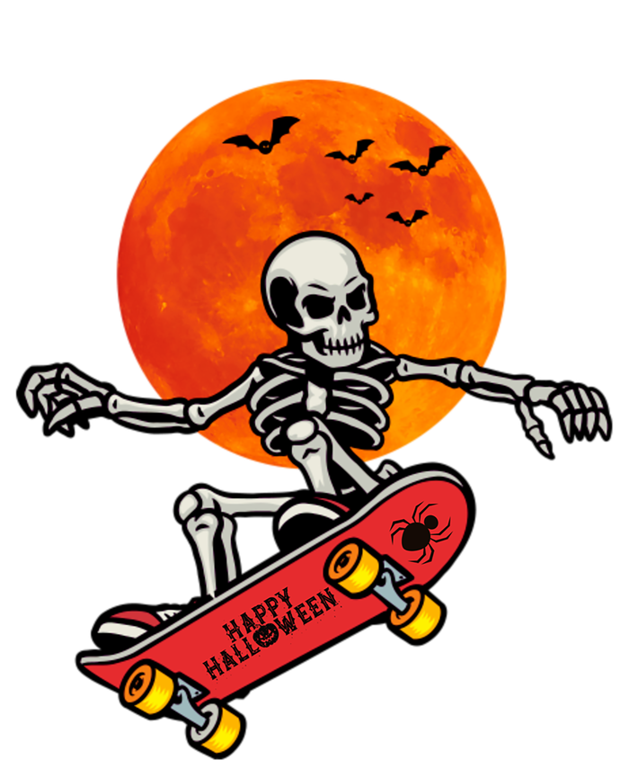 Funny Halloween Skeleton Playing On Skateboard Ghost Gift T-Shirt