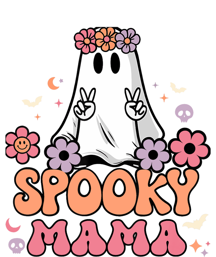 Groovy Spooky Mama Floral Ghost Halloween Spooky Mom Wo Kids Sweatshirt