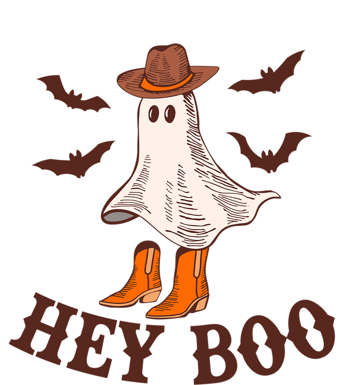 Hey Boo Ghost Western Cow Funny Halloween Spooky Cute Gift Women's Long Sleeve Flannel Pajama Set 