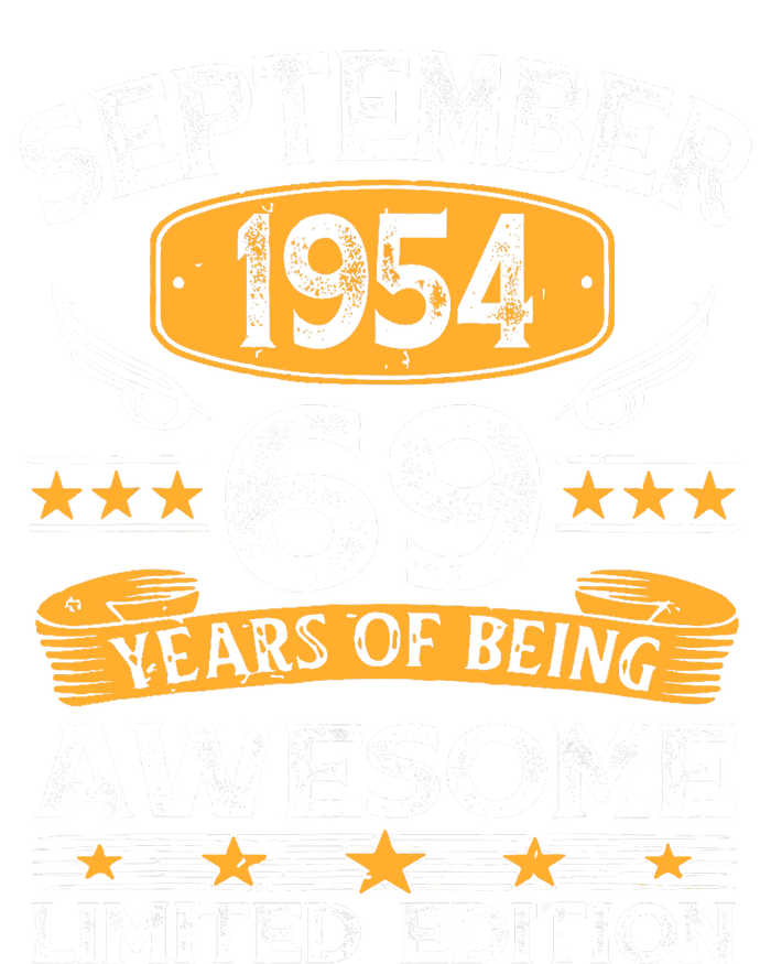 69 Years Old Gifts Vintage September 1954 69th Birthdays Womens Cotton Relaxed Long Sleeve T-Shirt