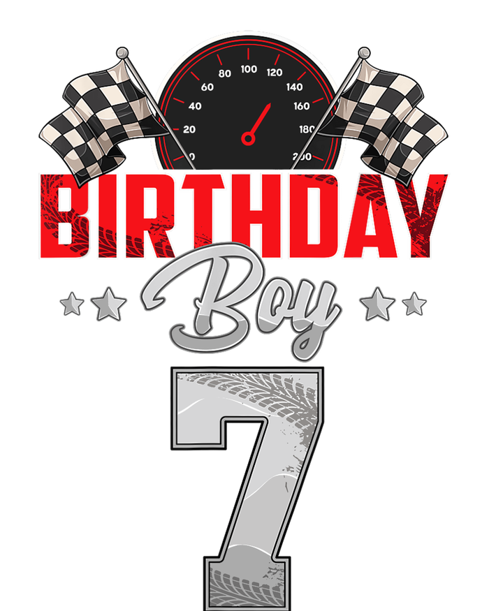 Race Car 7th Birthday Boy Party Racing 7 Year Old Pit Crew Cooling Performance Long Sleeve Crew