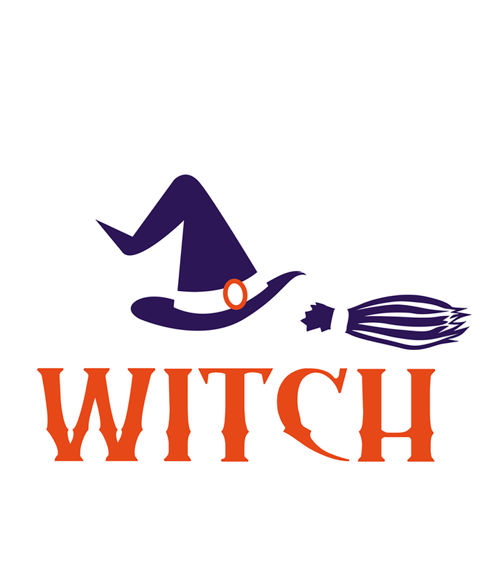 Resting Witch Face Funny Spooky Broomstick Halloween Party Gift Striped Beanie with Solid Band