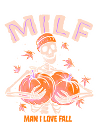 Milf I Love Fall Funny Skeleton Pumpkin Halloween Gift Full-Length Apron With Pockets