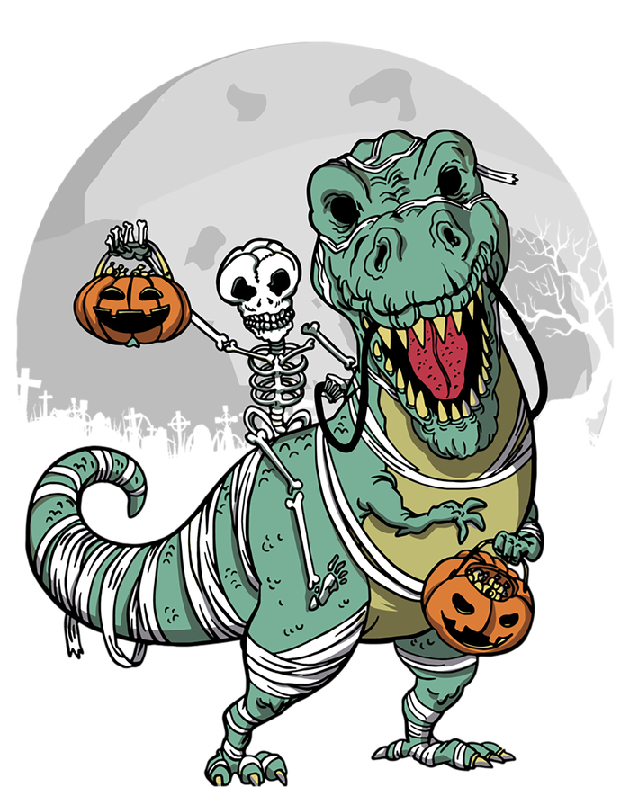 Skeleton Costume TRex Cemetery Halloween Trick Rawr Treat Funny Gift Tall Sweatshirt