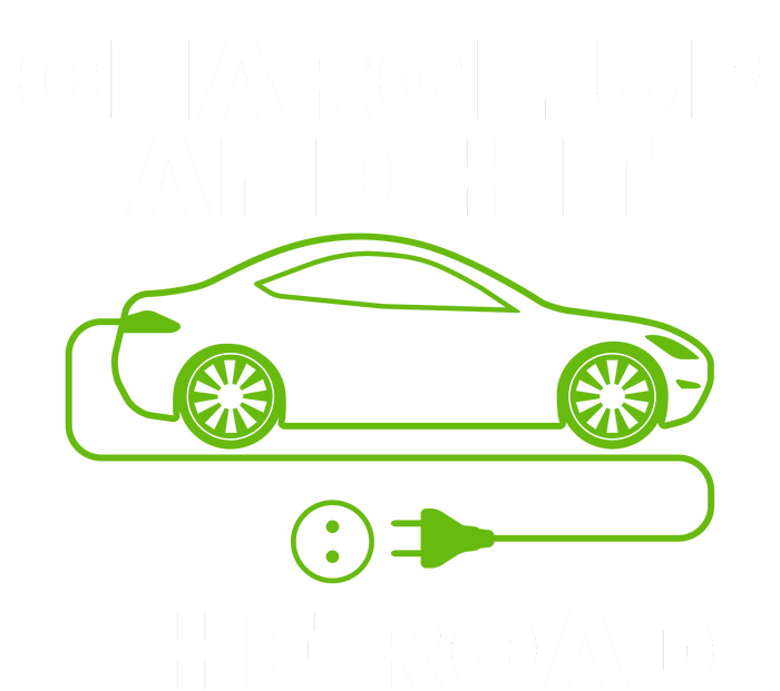 Charge Up And Hit The Road 100% Electric Funny Electric Vehicle Cool EV Women's V-Neck T-Shirt