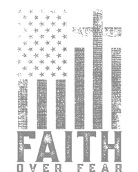 Faith Over Fear Cool Christian Cross American USA Flag Tank Top