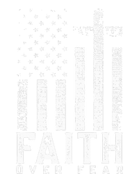 Faith Over Fears Cool Christian Cross American USA Flag Gym Cooling Performance Long Sleeve Crew