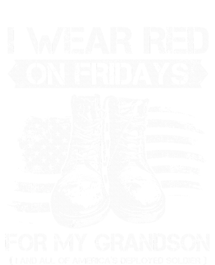 I Wear Red On Fridays For My Grandson Proud US Military Gift Women's V-Neck T-Shirt