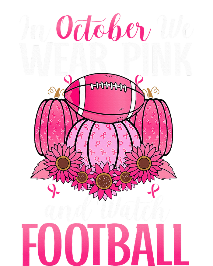 In October We Wear Pink Football Pumpkin Breast Cancer Ladies Essential Flowy Tank