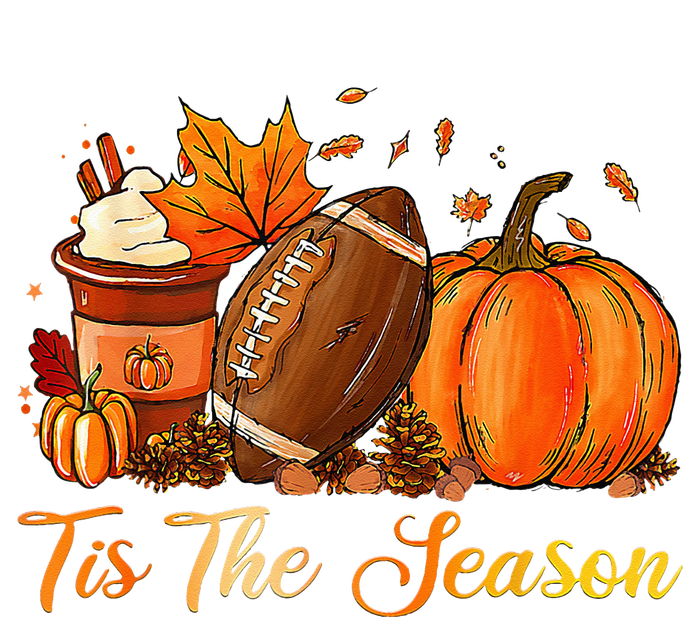 Pumpkin Spice Football Tis The Season Fall Thanksgiving Long Tall Long Sleeve T-Shirt