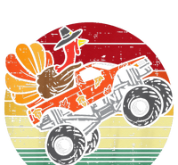 Kids Monster Truck Turkey Sunset Retro Thanksgiving Kids T-Shirt