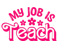 My Job Is Teach Funny Pink Retro Teacher Life Women's Knotted Racerback Tank