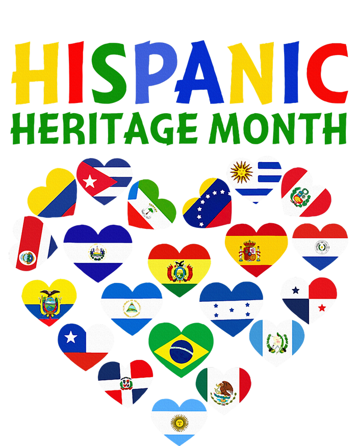 Happy National Hispanic Heritage Month All Countries Heart T-Shirt