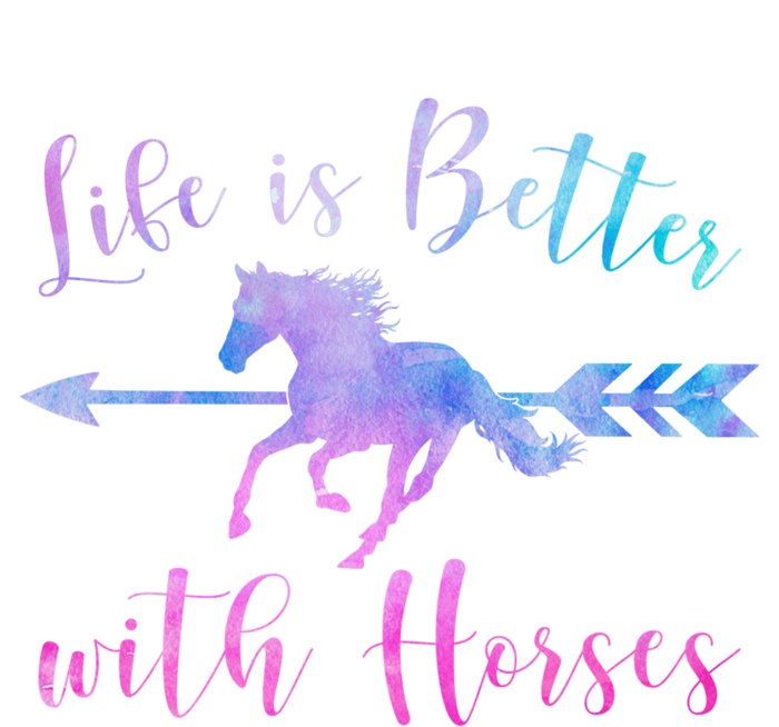 LIFE IS BETTER WITH HORSES Equestrian Rider Vintage Graphic T-Shirt