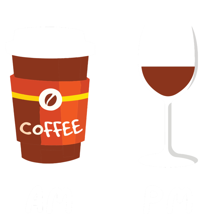 Am Coffee Pm Wine Coffee Lover Caffeine Wine Drinker Flat Bill Trucker Hat