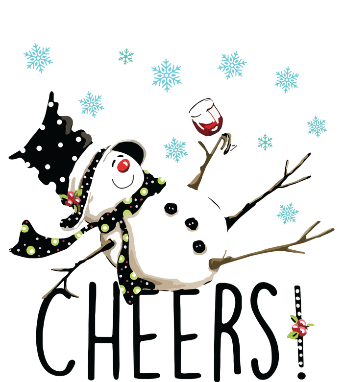 Cheers Snowman And Wine Christmas Stainless Steel Insulated Water Bottle