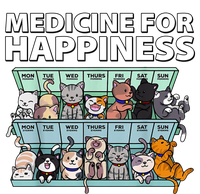 Medicine For Happiness Funny Cat Lover Kids T-Shirt