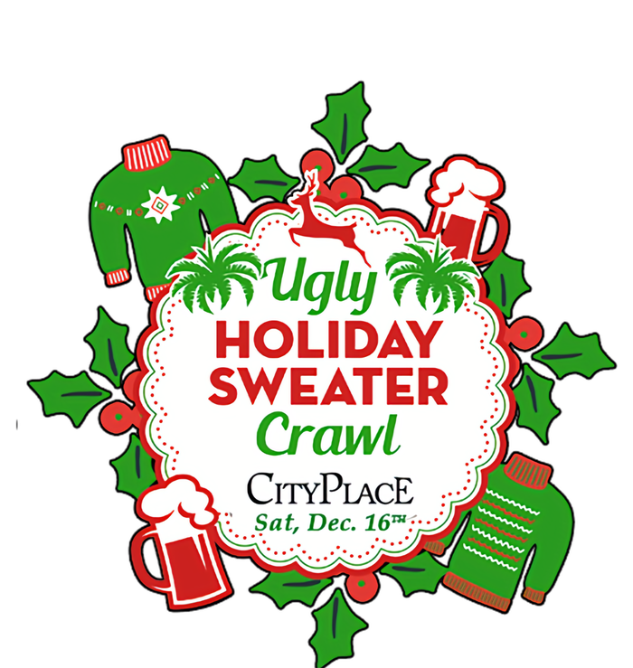 Ugly Holiday Sweater Crawl Cityplace Ugly Christmas The Baniff Cuffed Pom Beanie