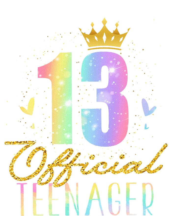 13 Teenager Crown 13 Year Old Tie Dye 13th Birthday Women's Racerback Tank