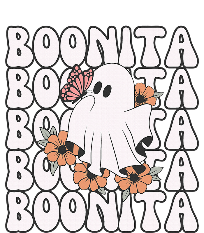 Boonita Halloween Ghost Floral Butterfly Boo Womens Cotton Relaxed Long Sleeve T-Shirt