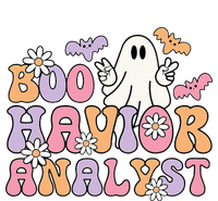 Retro Boo Havior Analyst ABA Therpist BCBA Halloween Ghost Striped Beanie with Solid Band