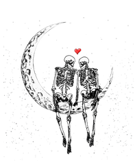 Skeleton Couple On Moon Funny Halloween Costume Mousepad